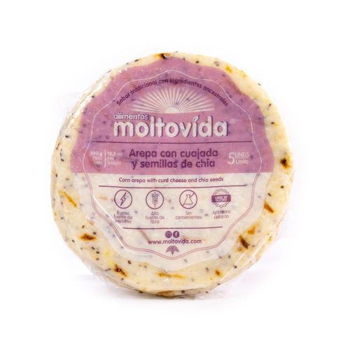 MOLTOVIDA AREPA CON CUAJADA Y SEMILLAS DE CHIA