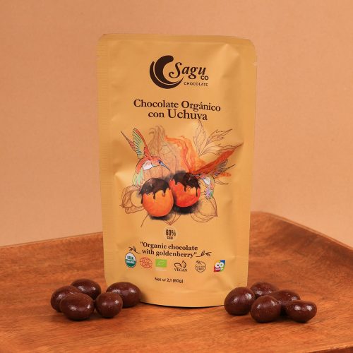 SAGU CO CHOCOLATE ORGANICO CON UCHUVA AL 60%